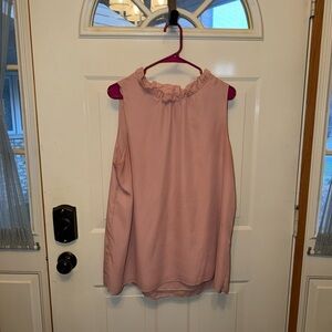 Ruffle-Neck Sleeveless Camisole - Dusty Pink